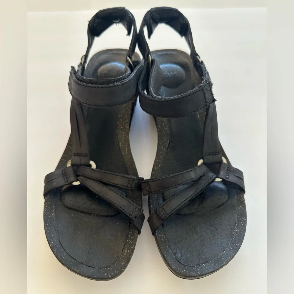 Teva Black Wedge Sandals - Picture 3 of 5